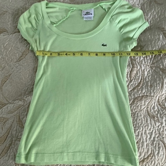 LACOSTE vintage pastel lime green short sleeve top tee t-shirt size 34 cotton - Picture 4 of 9